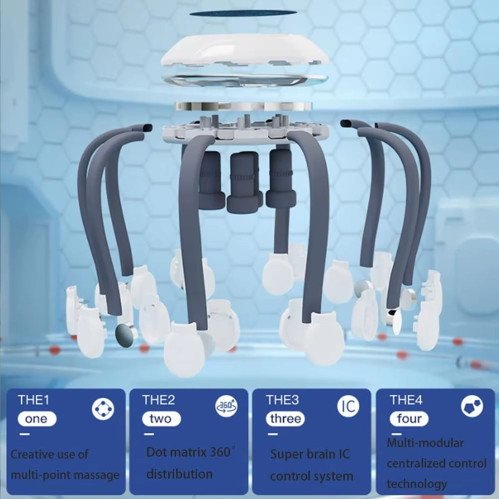 Octopus Claw Eight Claw Massager USB Charging Therapeutic Scratch Pad Electric Head Massager Therapeutic Electric Scalp Massager