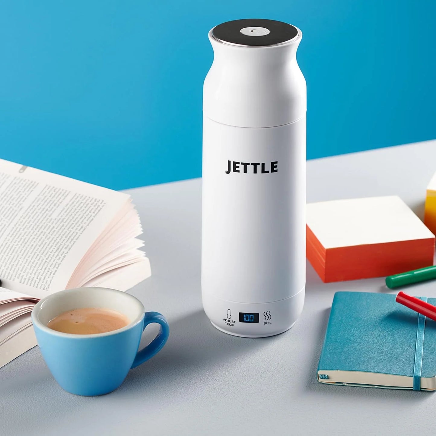 Electric Kettle 450Ml - Stainless Steel Temperature Control Bottle - Electric Tea Kettles Automatic Shut off for Coffee Milk Soup Water - White