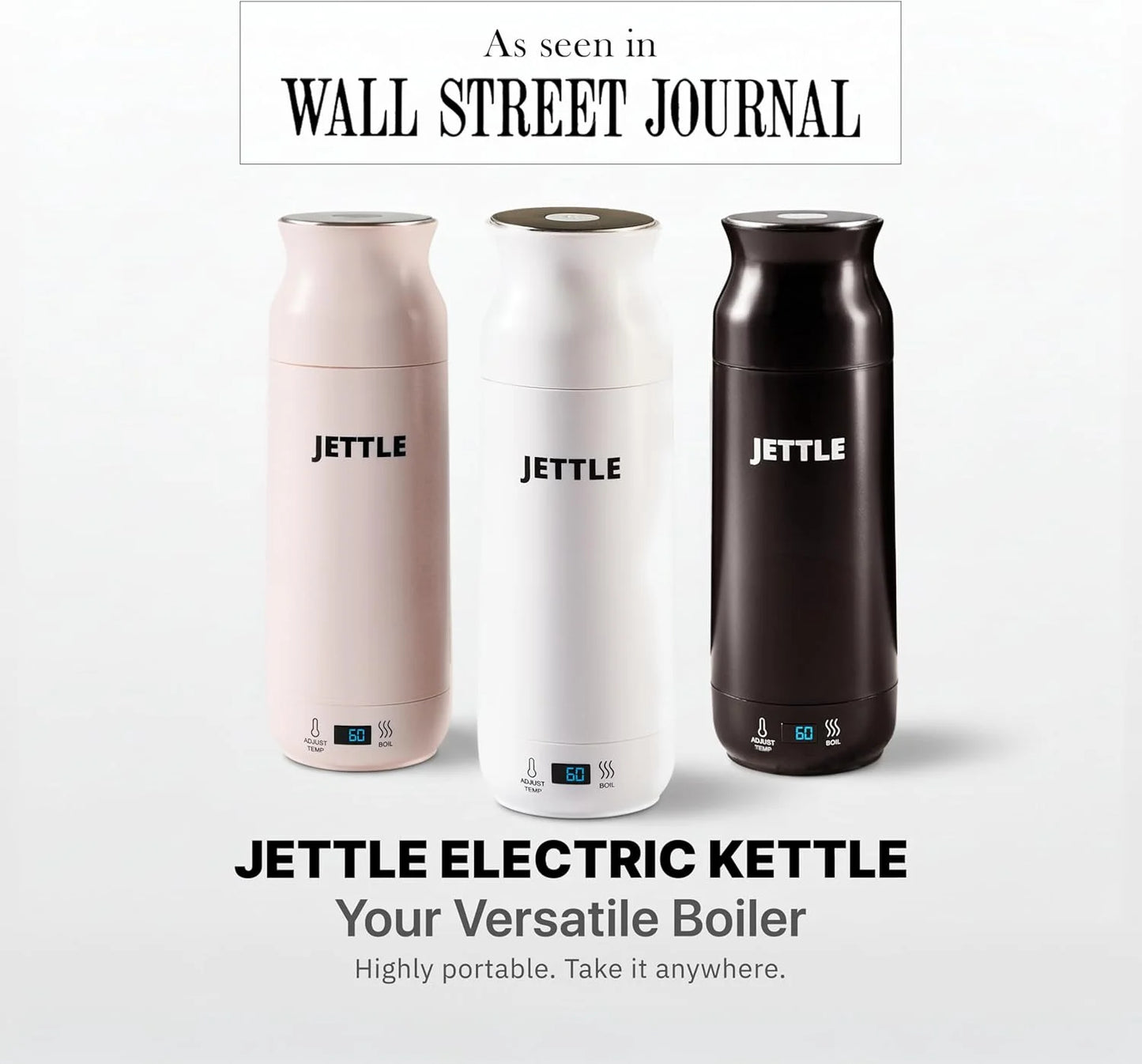 Electric Kettle 450Ml - Stainless Steel Temperature Control Bottle - Electric Tea Kettles Automatic Shut off for Coffee Milk Soup Water - White