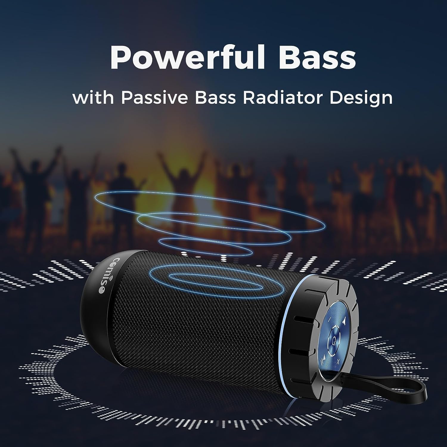 Bluetooth Speaker, IP65 Waterproof Portable Speaker with 360° HD Stereo Sound, Punchy Bass, TWS Pairing, 24H Playtime, Wireless Speakers for Home/Outdoor/Camping/Beach, Gifts for Unisex