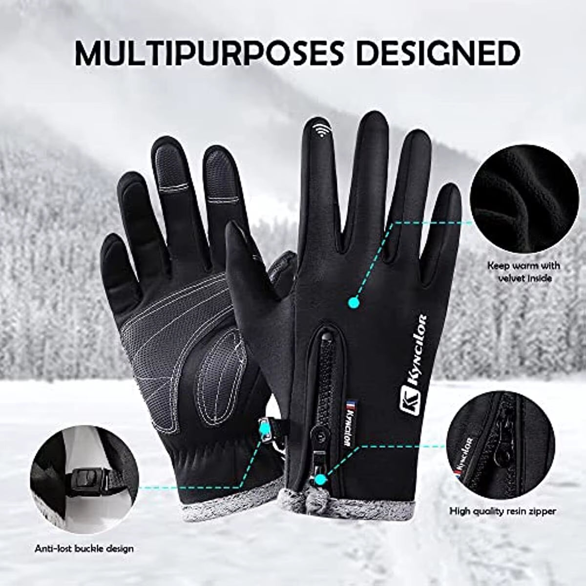 Winter Gloves Men Women Cold Weather Gloves Warm Waterproof Gloves Ski Snow Glove for Outdoor Work Windproof Thermal Gloves