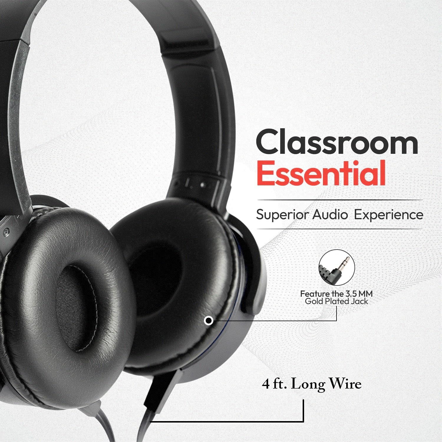 Bulk Headphones for Classroom, 24 Pack Durable School Wired Headphones for Students. Teacher Must Haves Supplies from Elementary to College (Black)