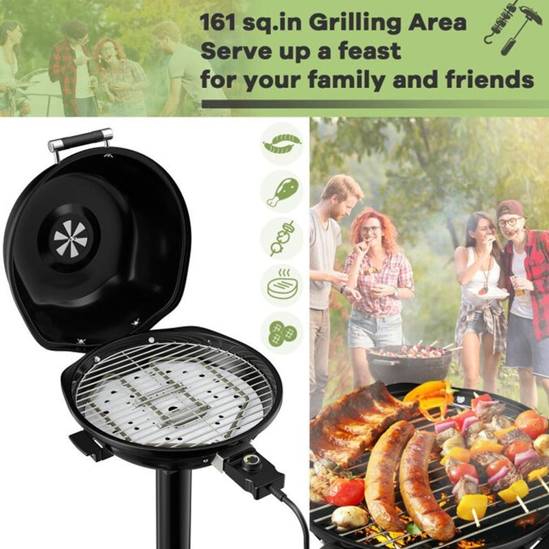 Portable Electric BBQ Grill 1600 -Watt Black Electric Grill