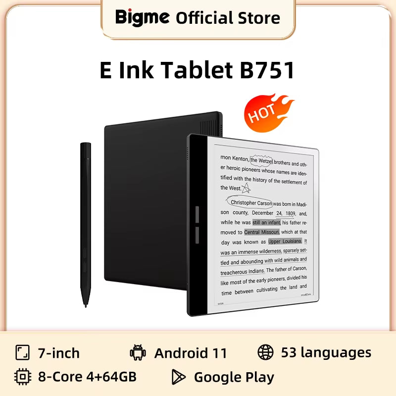B751 7-Inch Ink Screen E-Book Reader Handwriting Electronic Paper Ebook Electronic Notebook Electronic Epaper Reader