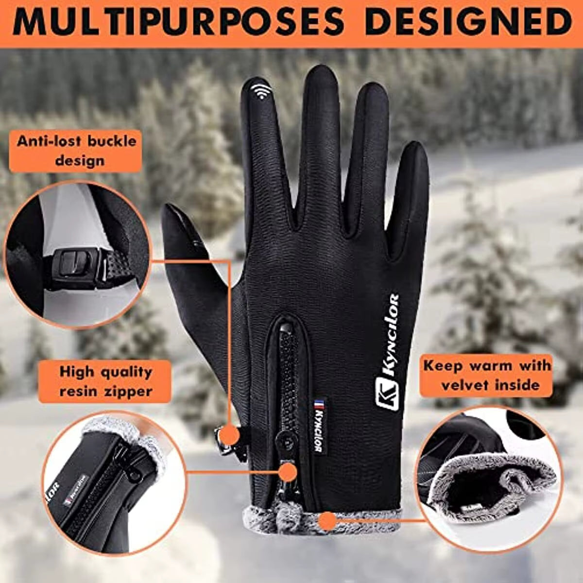 Winter Gloves Men Women Cold Weather Gloves Warm Waterproof Gloves Ski Snow Glove for Outdoor Work Windproof Thermal Gloves