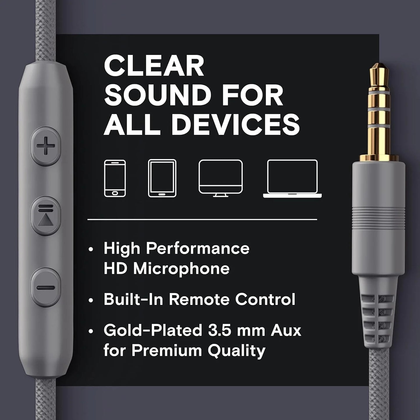 CL750 Wired Headphones with Microphone, On-Ear Head Phones with Mic, Turquoise