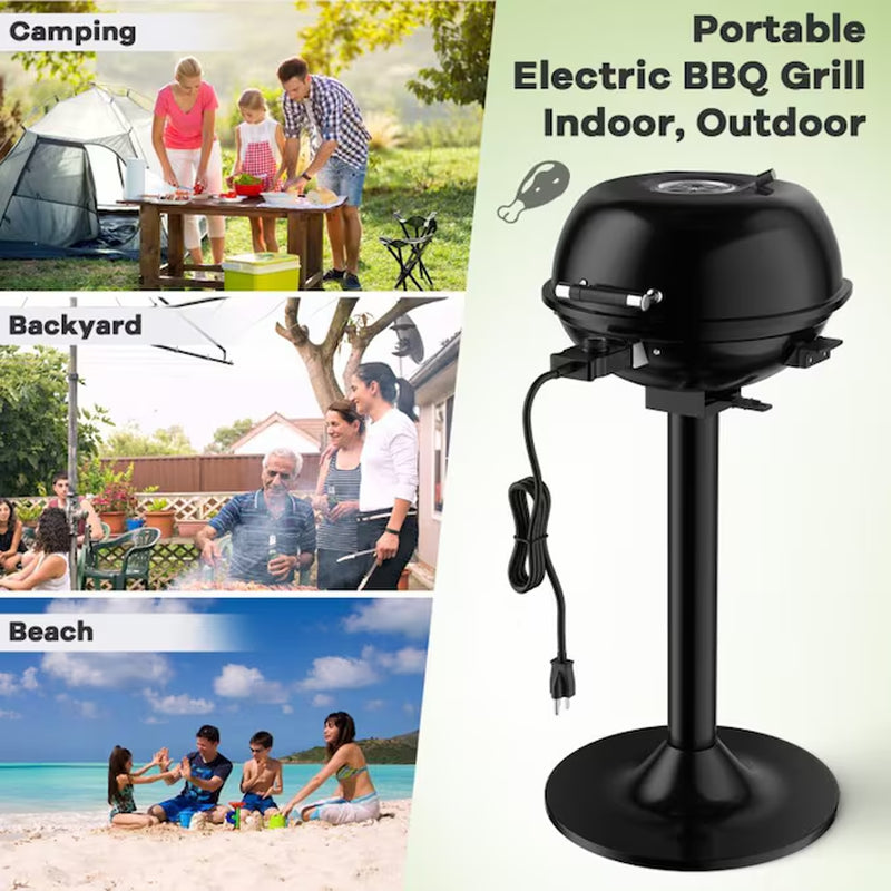 Portable Electric BBQ Grill 1600 -Watt Black Electric Grill